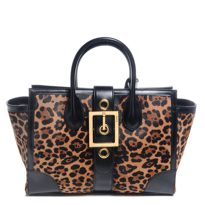 Gucci Pony Hair Jaguar Print Medium Lady Buckle Top Handle Bag Black 1 of 10