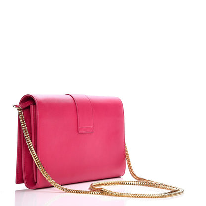 Saint Laurent Calfskin Classic Y Ligne Chain Wallet Bubblegum 3 of 9