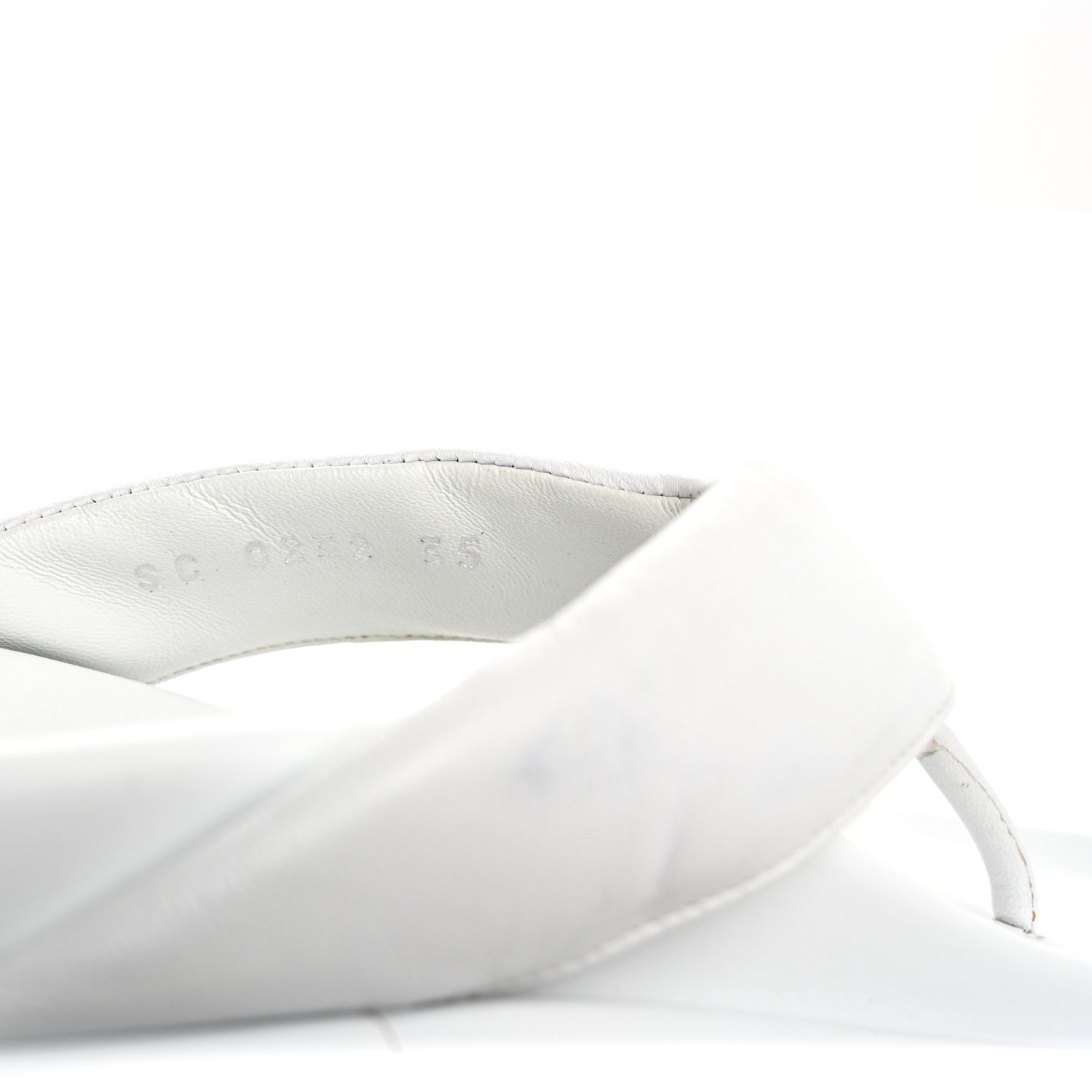 Louis Vuitton Calfskin Logo Studded Pillow Flat Thong Sandals 35 White 9 of 11