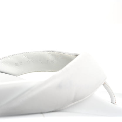 Louis Vuitton Calfskin Logo Studded Pillow Flat Thong Sandals 35 White 9 of 11