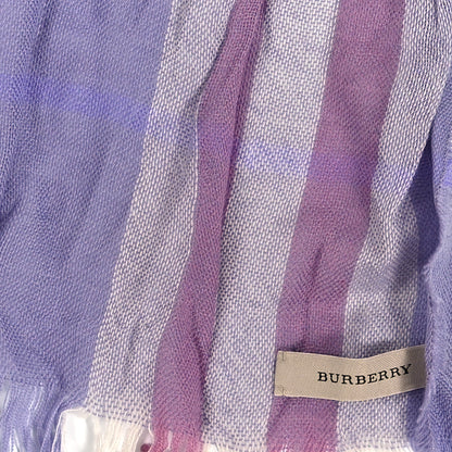 Burberry Silk Gauze Giant Check Scarf Purple 3 of 5