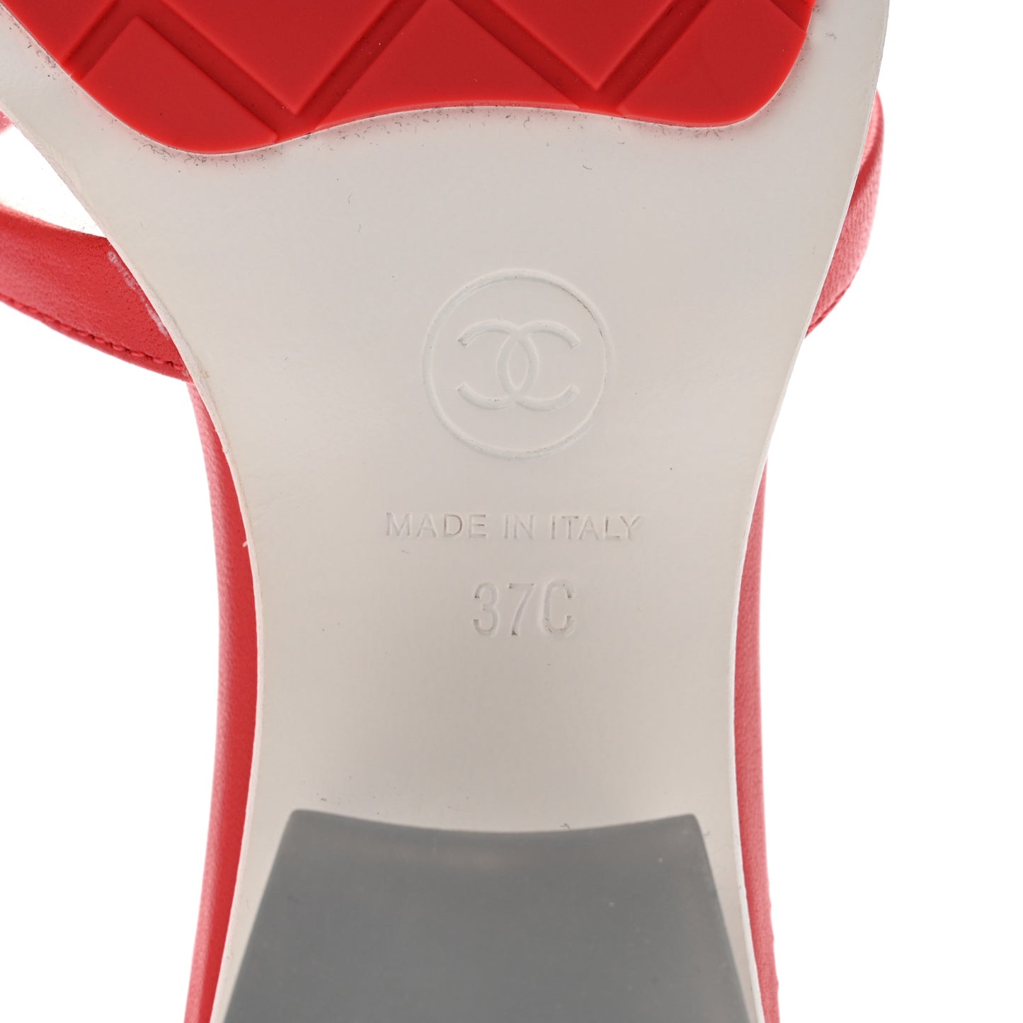 Lambskin PVC Mule Transparent 37 Red