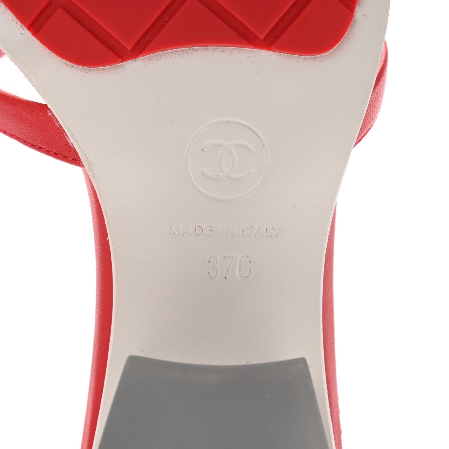 Chanel Lambskin PVC Mule Transparent 37 Red 7 of 8