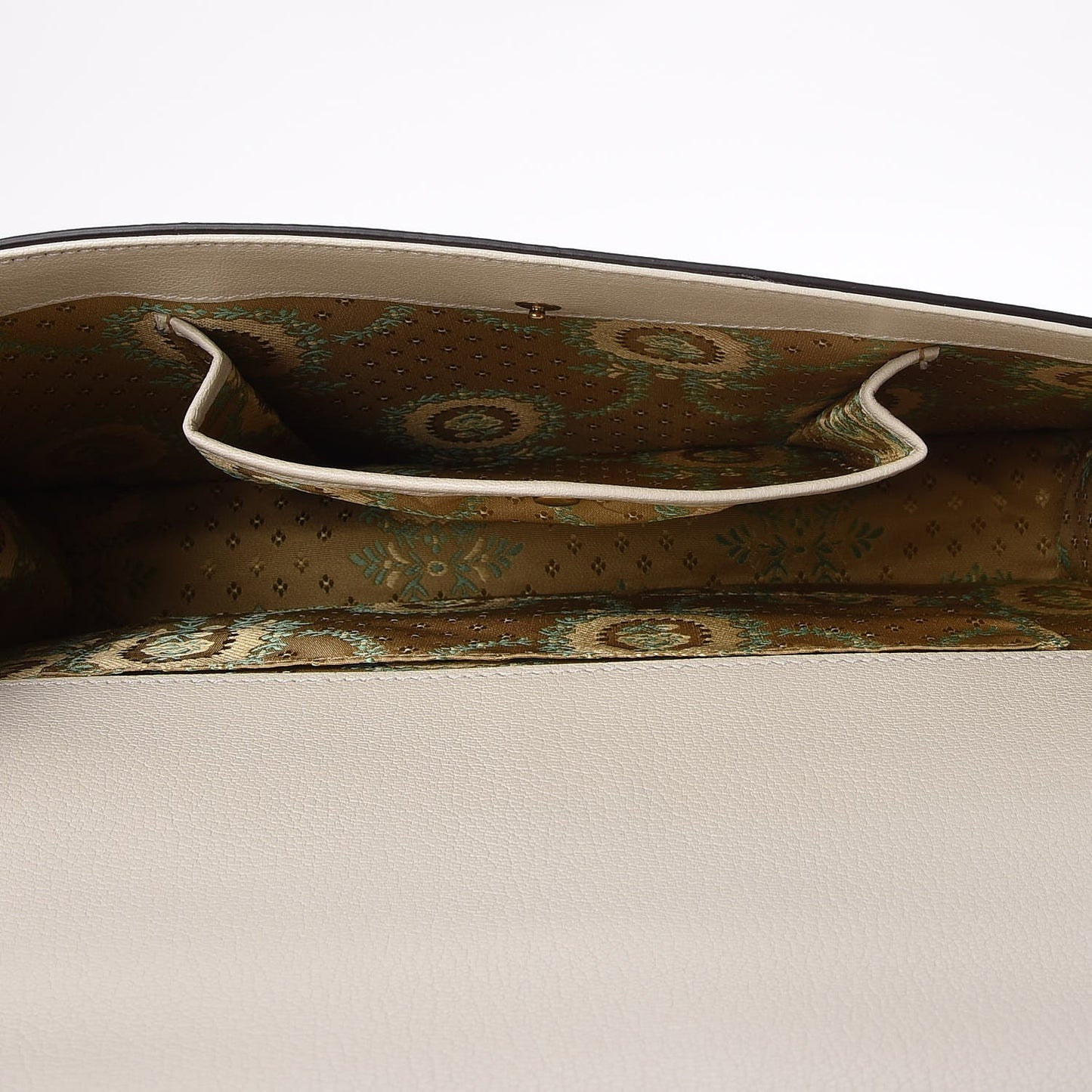 Calfskin Snakeskin Studded Medium Ottilia Top Handle Bag White