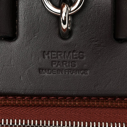 Hermes Vache Hunter Toile Herbag Zip Retourne 31 PM Rouge H Ebene 7 of 13