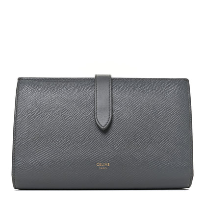 Celine Grained Calfskin Large Multifunction Strap Wallet Grey 1 of 14