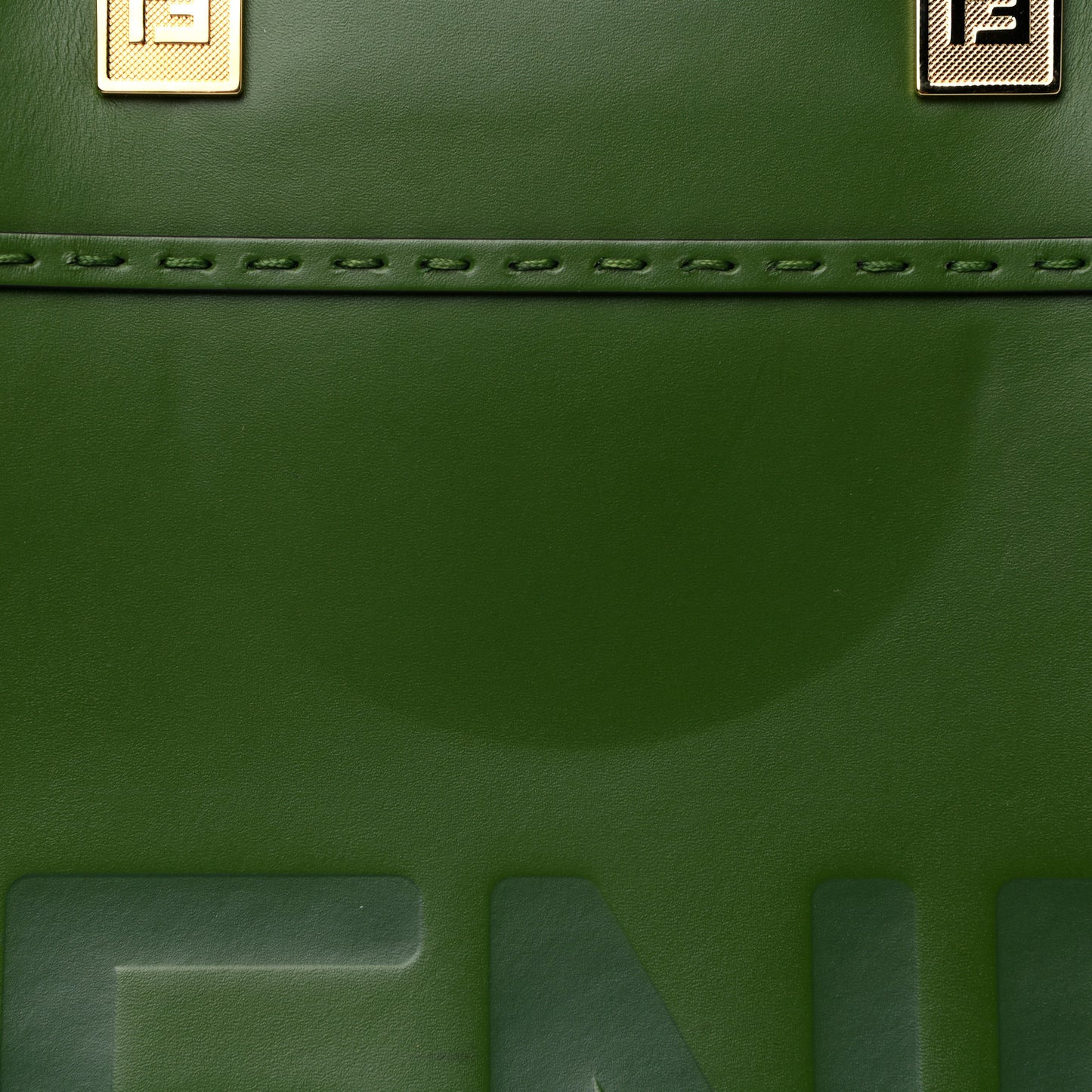 Vitello King Plexiglass Logo Embossed Medium Fendi Sunshine Shopper Tote Avocado