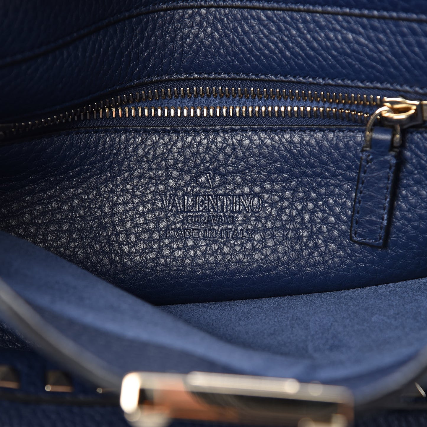Calfskin Small Rockstud Flip-Lock Messenger Bag Blue