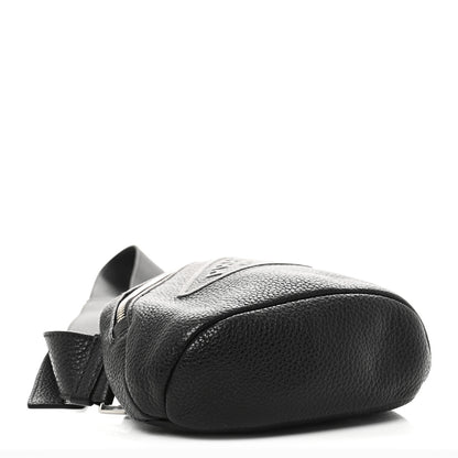 Prada Vitello Daino Logo Embossed Cross Sling Backpack Black 4 of 9