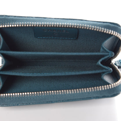 Chanel Caviar Quilted Zip Coin Purse Dark Turquoise 5 of 8