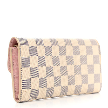 Louis Vuitton Damier Azur Emilie Wallet Rose Ballerine 3 of 8