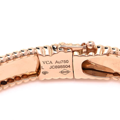 Van Cleef & Arpels 18K Rose Gold Perlee Signature Bangle Bracelet L 5 of 6