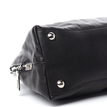 Prada Soft Calf Dome Sachel Black 6 of 11