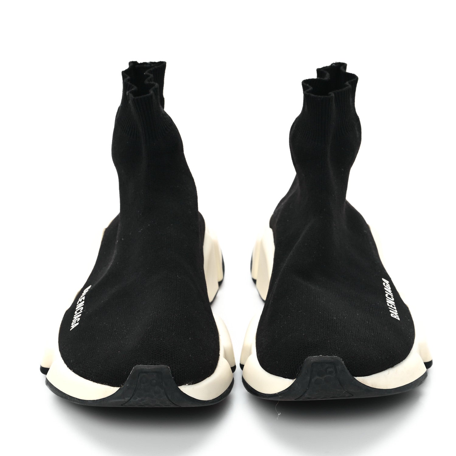 Balenciaga Technical 3D Recycled Knit Womens Speed Sneakers 40 Black White 3 of 9