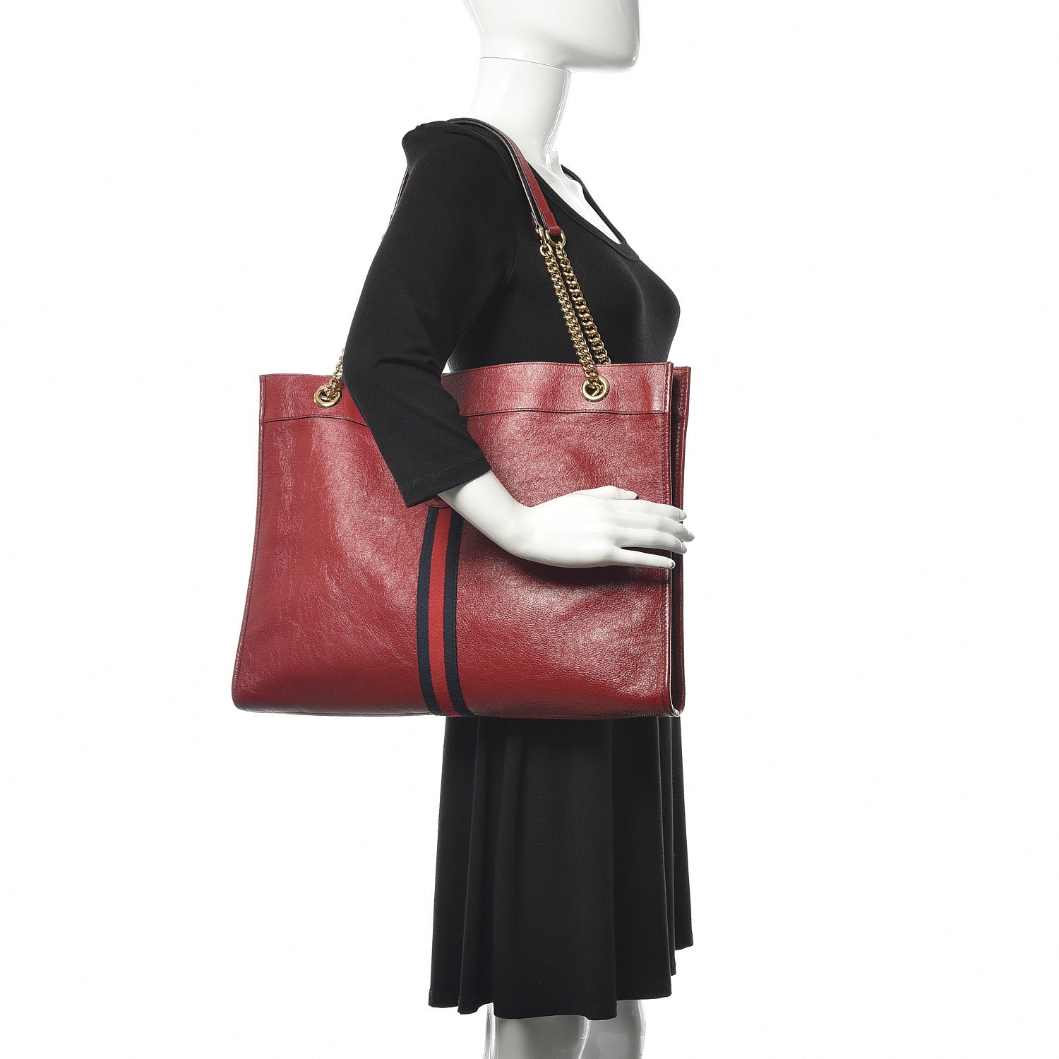 Gucci Calfskin Large Rajah Chain Tote Romantic Cherry 2 of 14