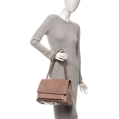 Nancy Gonzalez Crocodile Chain Flap Bag Nude Matte 2 of 11