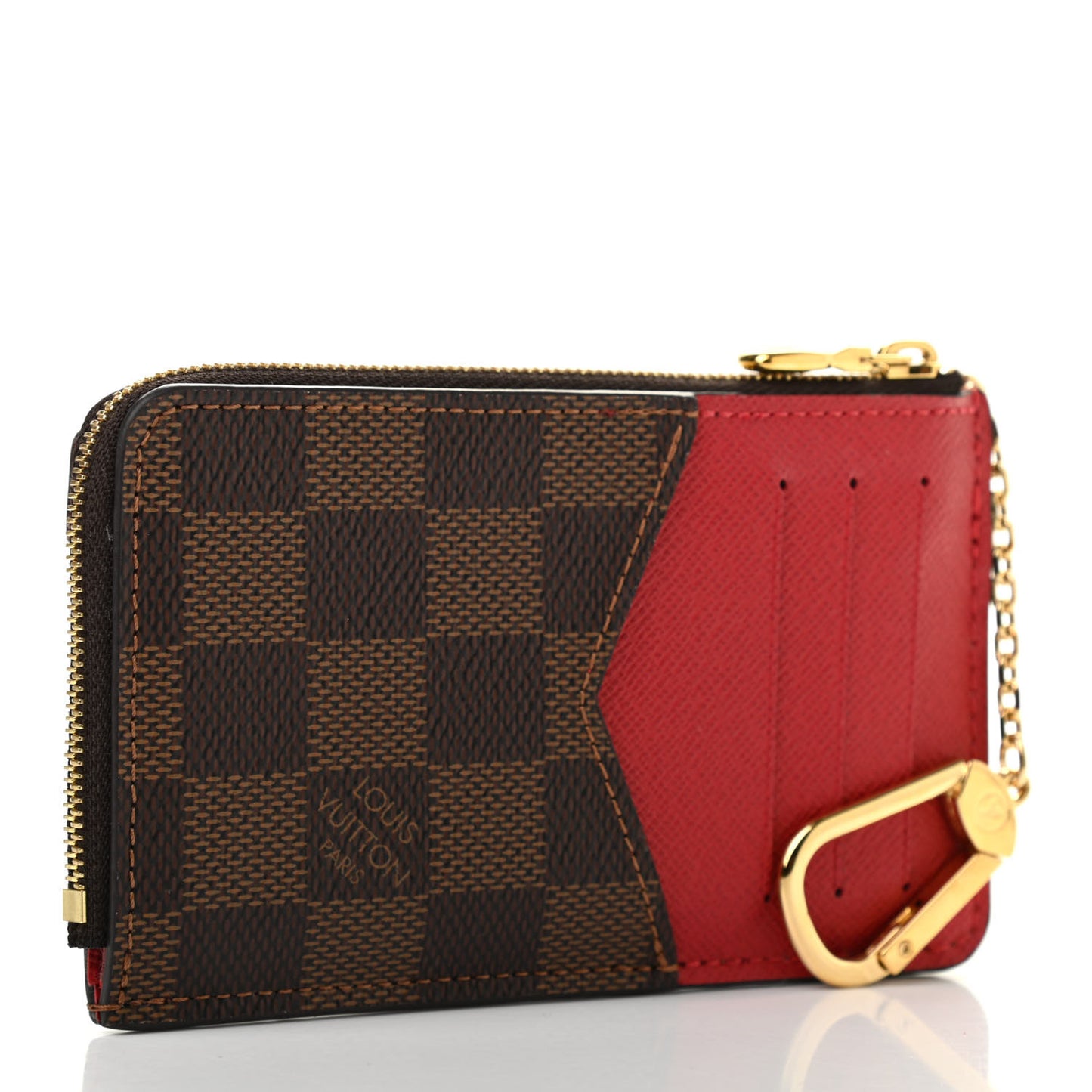 Damier Ebene Recto Verso Card Holder Red