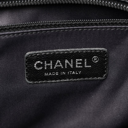 Chanel Coated Canvas Quilted Large Paris Biarritz Tote Black 7 of 16