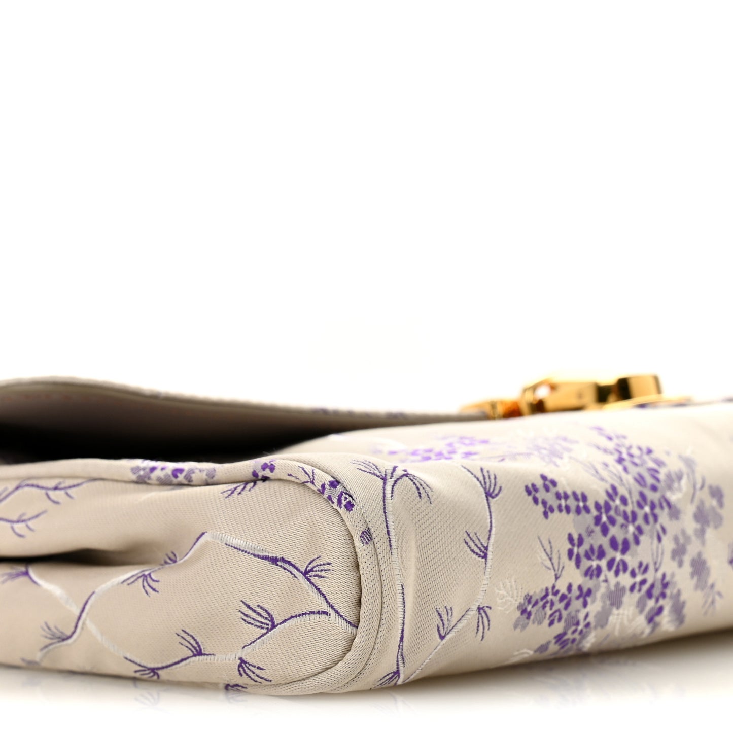 Tessuto Nylon Jacquard Floral Print Shoulder Bag Glicine