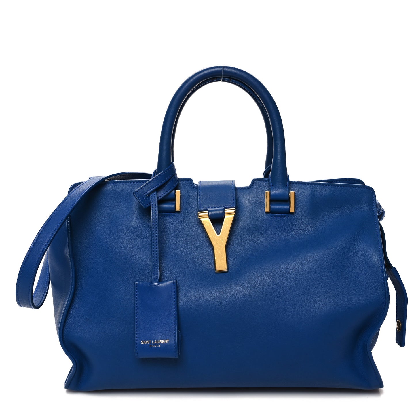 SAINT LAURENT Calfskin Small Classic Y Cabas Royal Blue