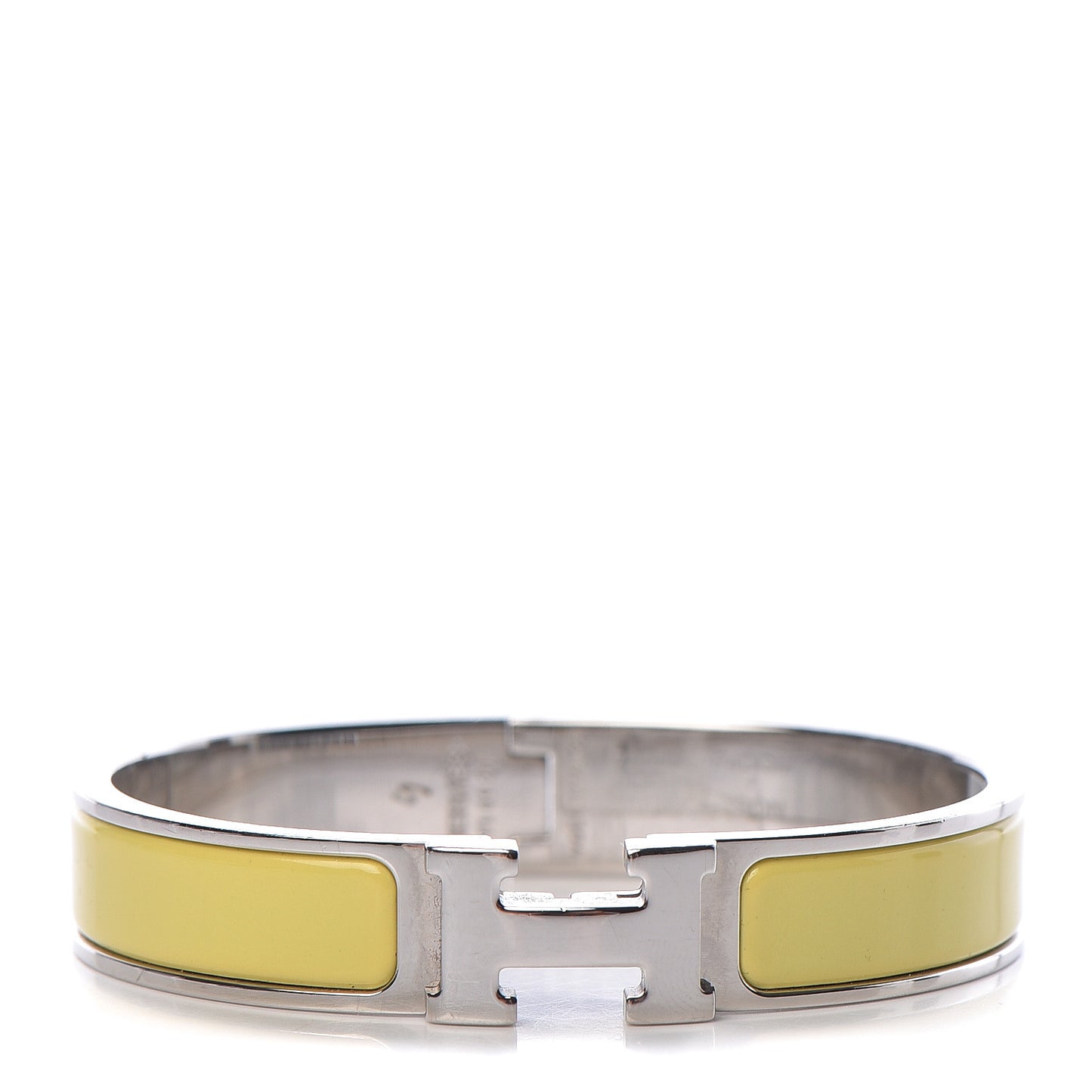 Enamel Narrow Clic Clac H Bracelet GM Jaune Citron