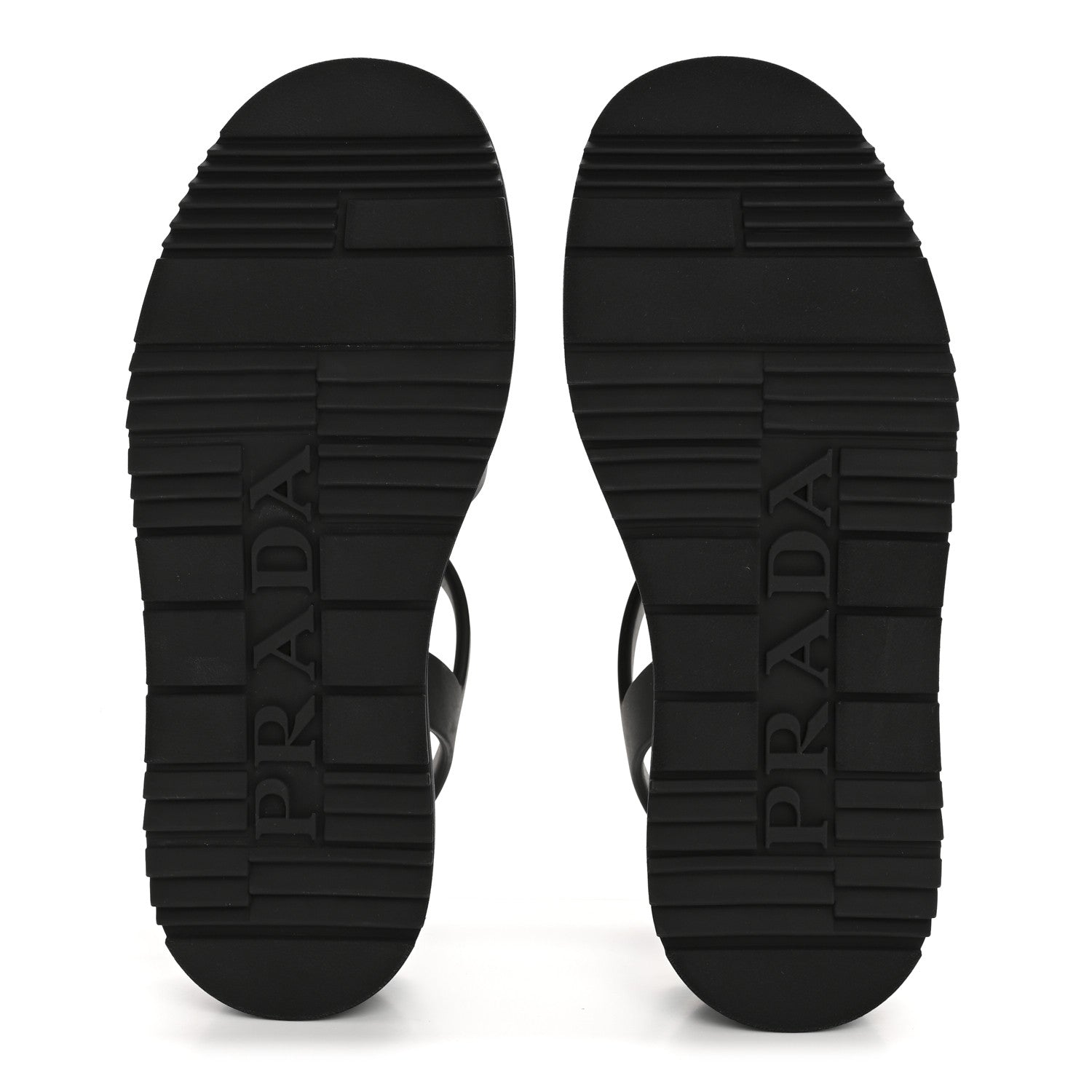 Prada Foam Rubber Triangle Logo Platform Cage Sandals 39 Black 6 of 9