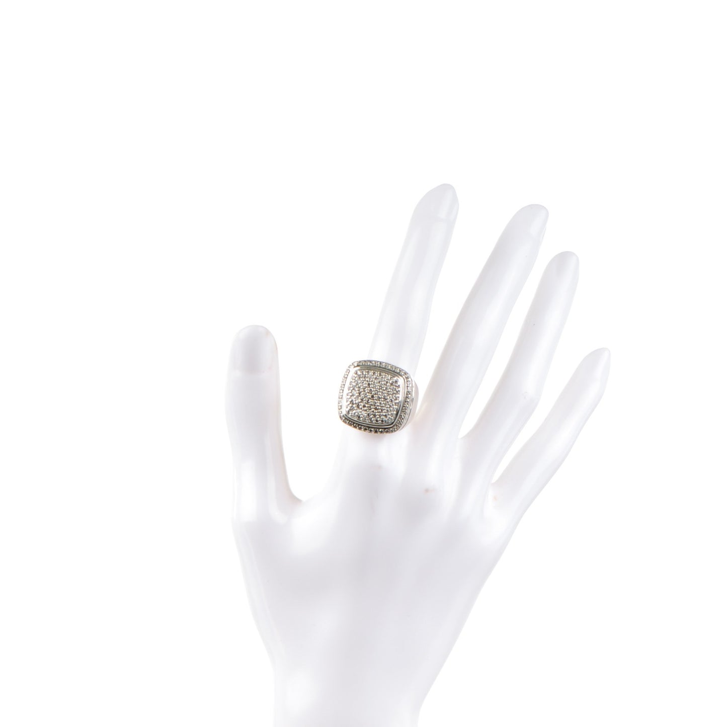 Sterling Silver Diamond 17mm Albion Pave Statement Ring 54 7