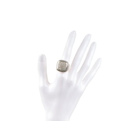 David Yurman Sterling Silver Diamond 17mm Albion Pave Statement Ring 54 7 2 of 4