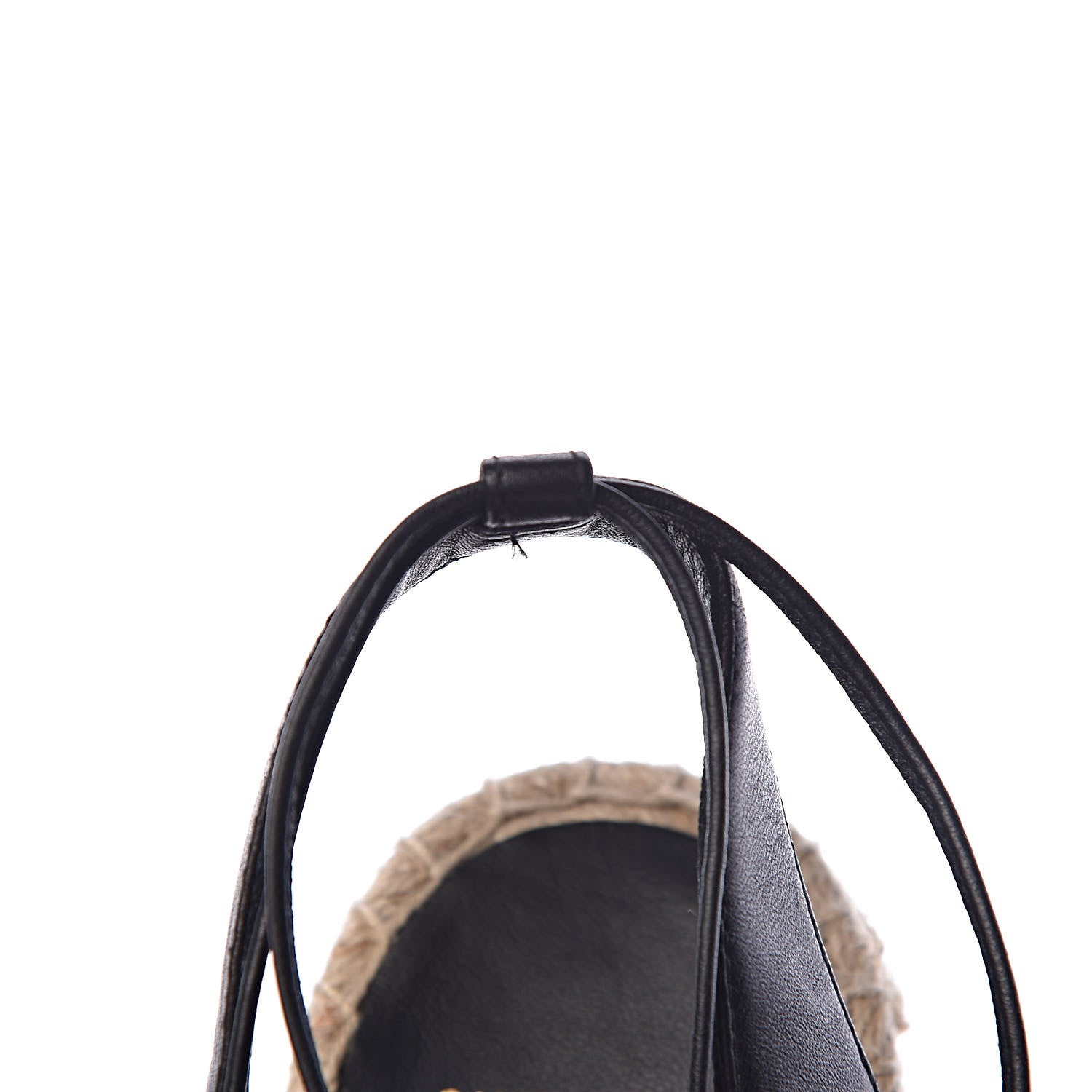 Saint Laurent Calfskin Espadrille Lace-Up Wedges 40.5 Black 8 of 10