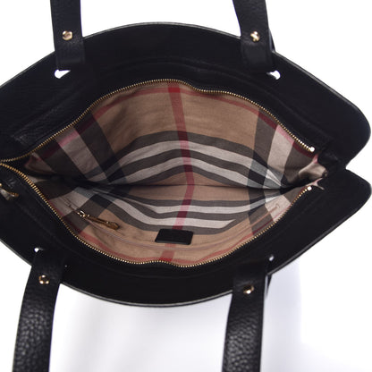 Burberry Canvas Calfskin Crest Embossed Flat Tote Black 5 of 8