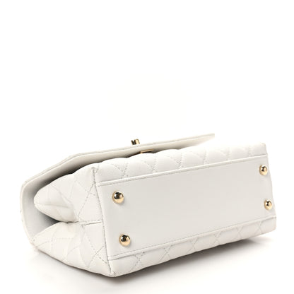 Chanel Caviar Quilted Mini Coco Handle Flap White 4 of 10
