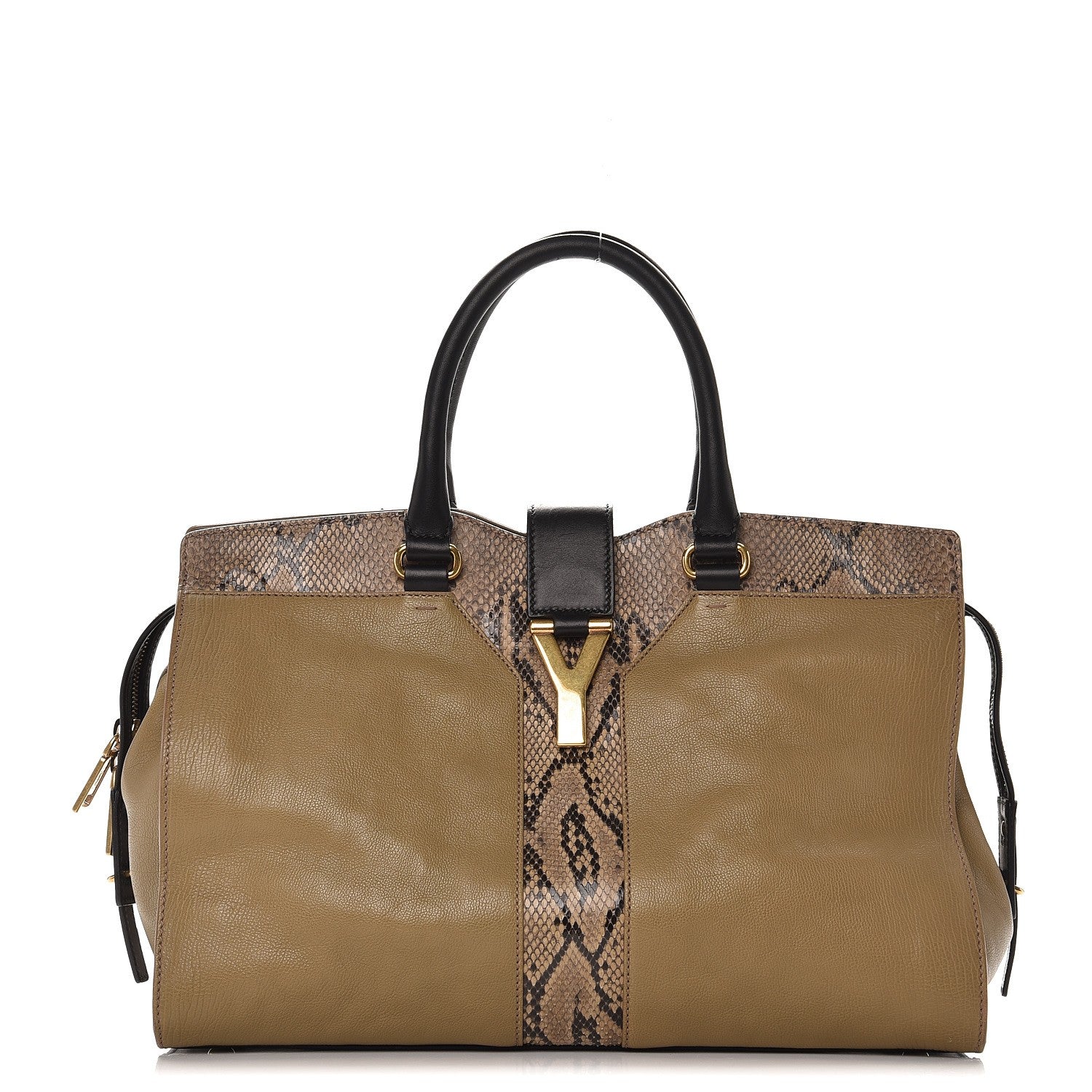 Saint Laurent Calfskin Python Medium Cabas Chyc Brown 1 of 9