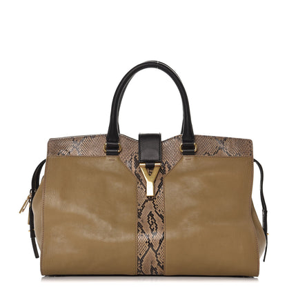 Saint Laurent Calfskin Python Medium Cabas Chyc Brown 1 of 9