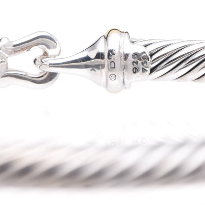 David Yurman Sterling Silver 18K Yellow Gold 5mm Cable Classic Buckle Bracelet 4 of 5
