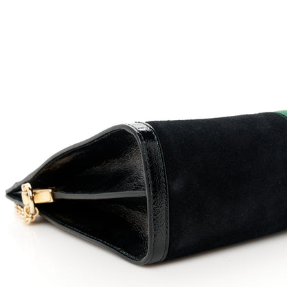Gucci Suede Patent GG Web Medium Ophidia Chain Shoulder Bag Black 10 of 11