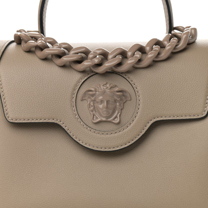 Versace Grained Calfskin Medium La Medusa Bag Taupe 6 of 10