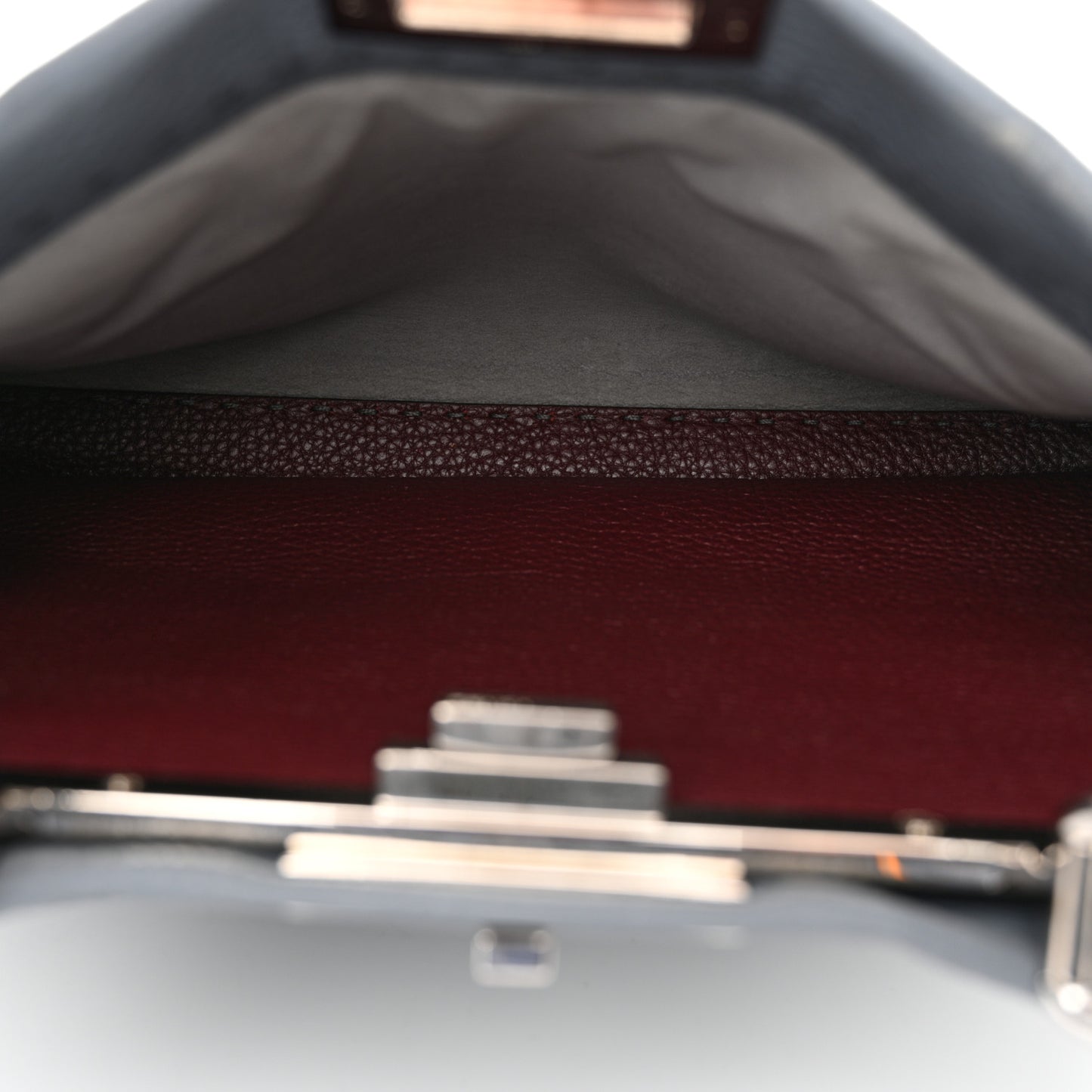 Cuoio Romano Selleria Bi-Color Medium Peekaboo Iconic Satchel Nube Bordeaux