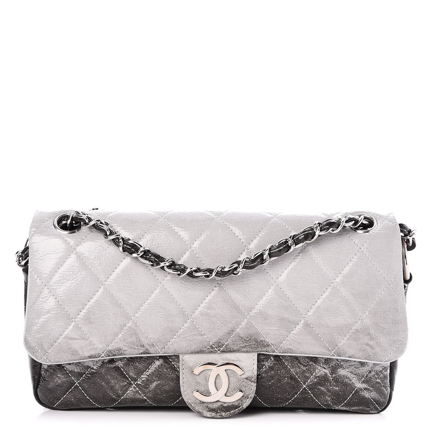Chanel Vinyl Quilted Small Melrose Degrade Flap Black 1 of 10