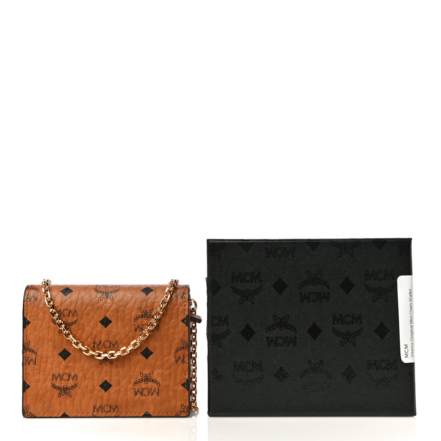 MCM Visetos Original Mini Chain Wallet Cognac 11 of 11