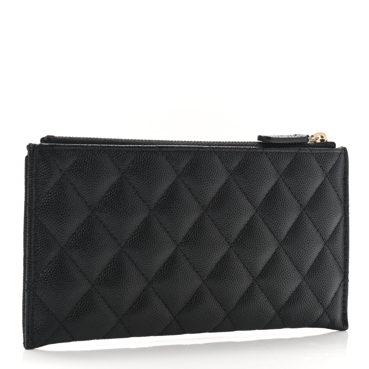 Caviar Quilted Classic Zip Pouch Black