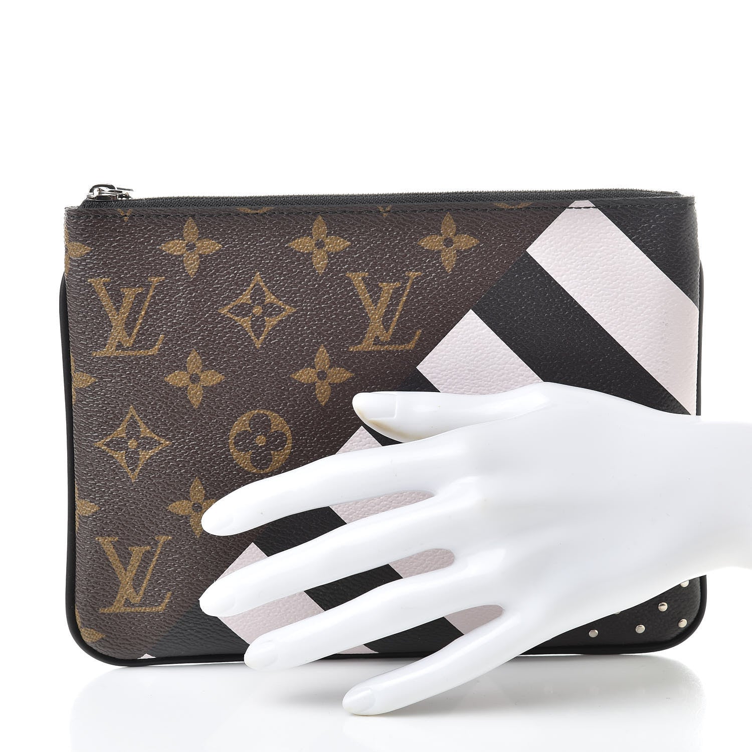 Louis Vuitton Monogram Stripes Pochette Plate PM 2 of 7