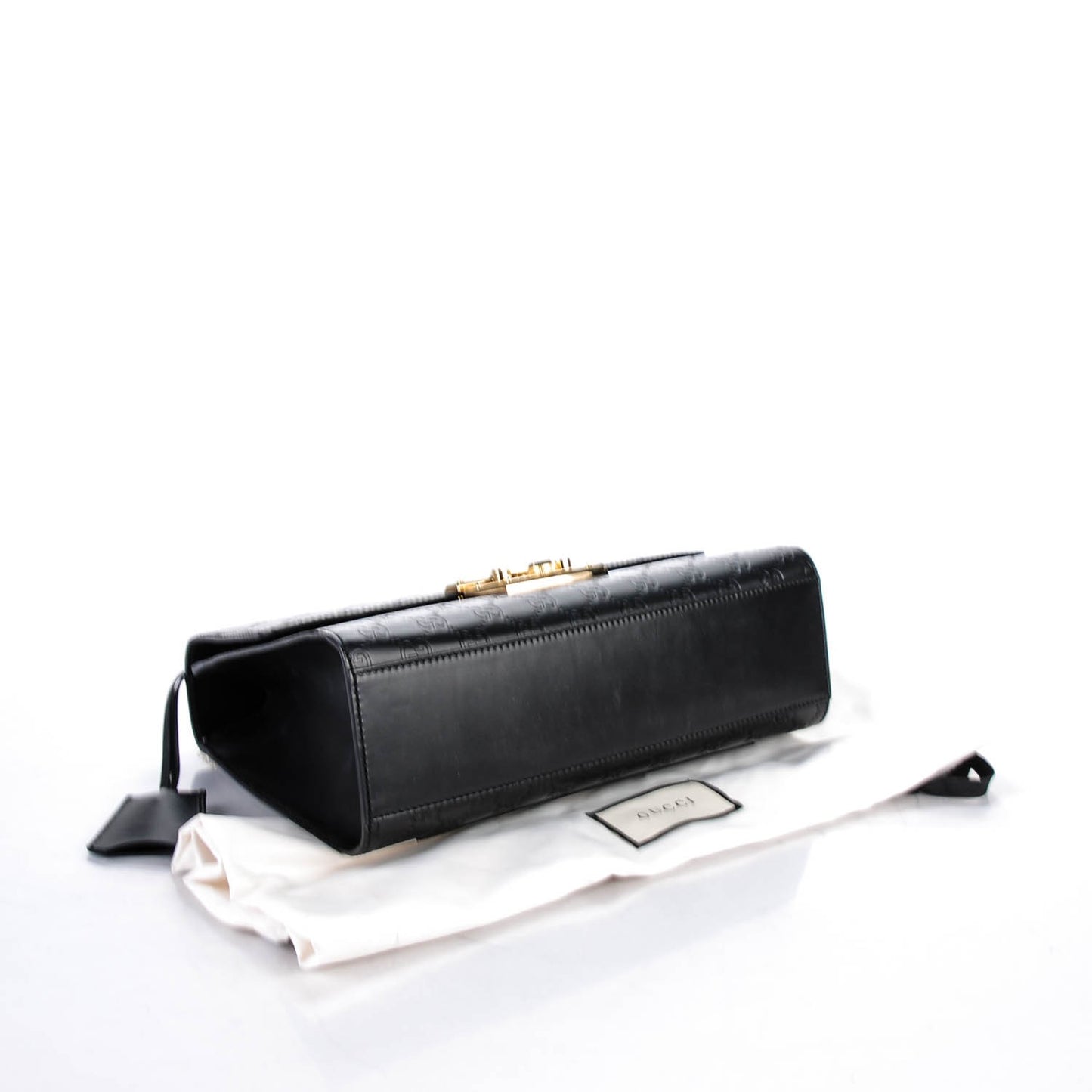 Guccissima Medium Padlock Shoulder Bag Black
