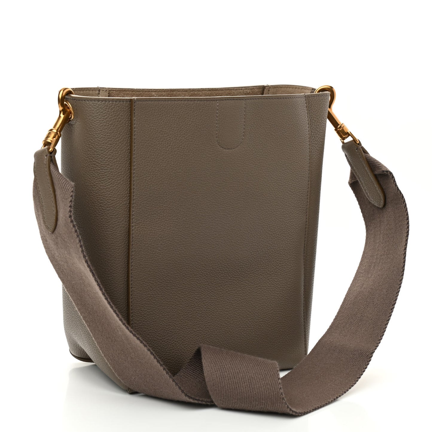 Soft Grained Calfskin Small Sangle Bucket Bag Taupe