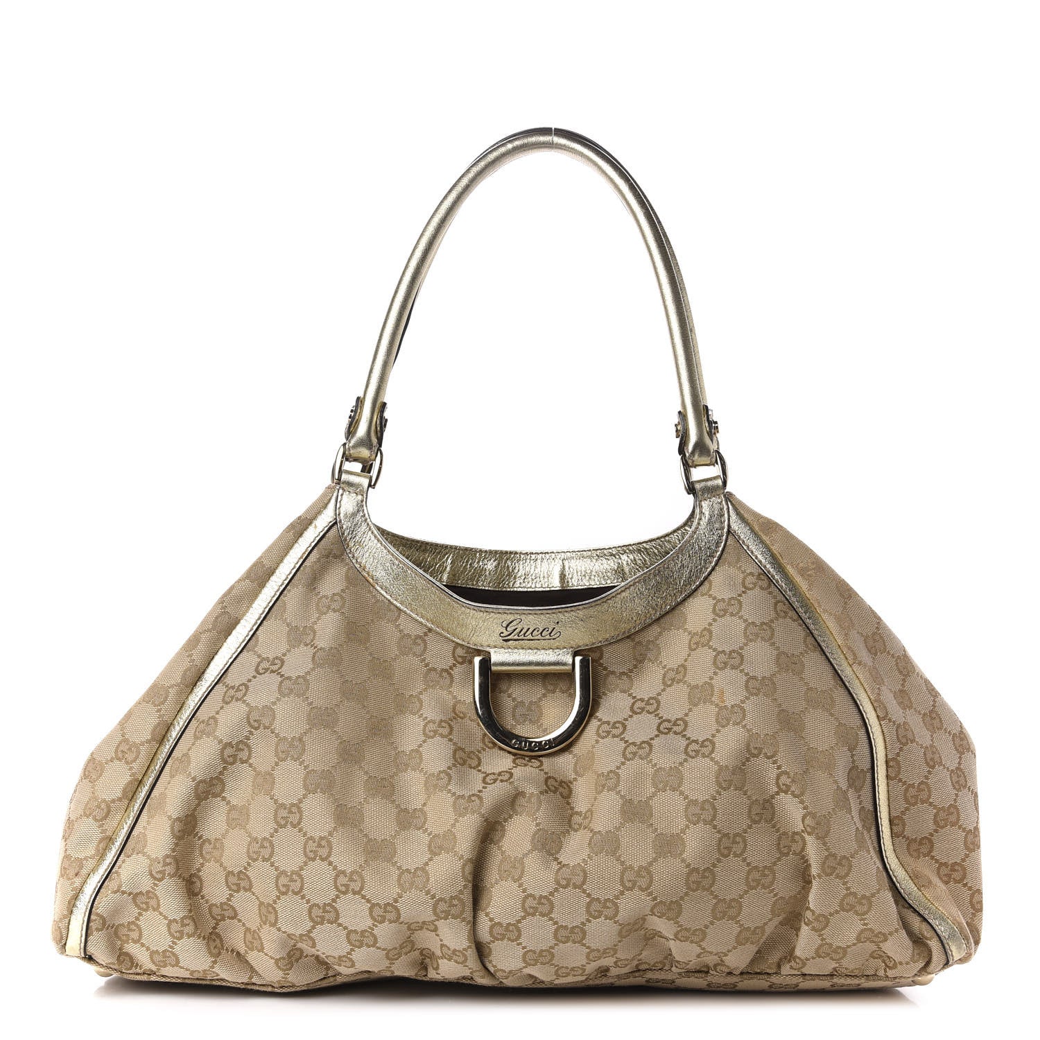Gucci Monogram Large D Gold Hobo Metallic Gold 1 of 13