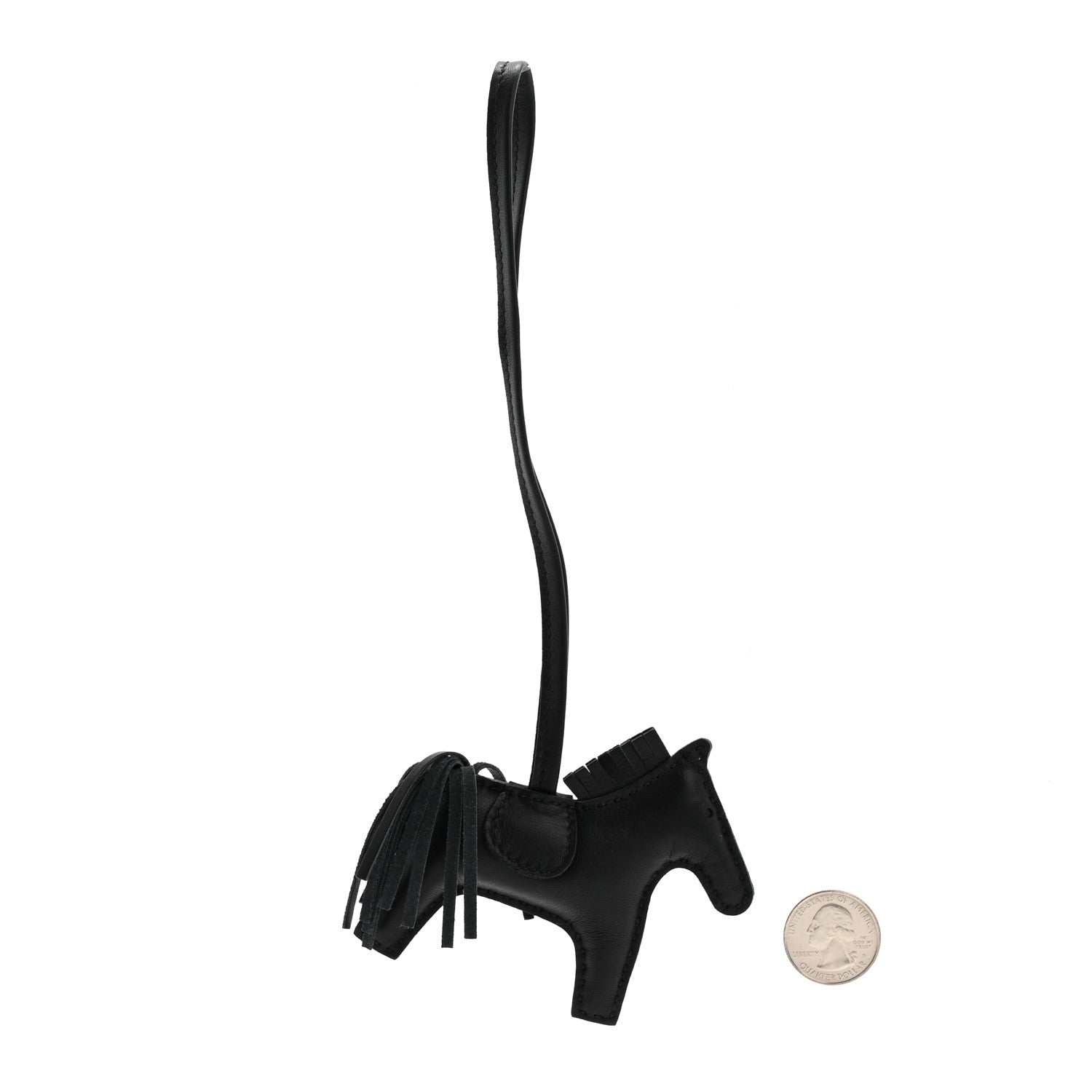 Hermes Milo Lambskin Grigri Rodeo Horse Bag Charm PM So Black 2 of 3