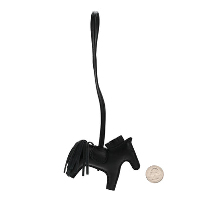 Hermes Milo Lambskin Grigri Rodeo Horse Bag Charm PM So Black 2 of 3