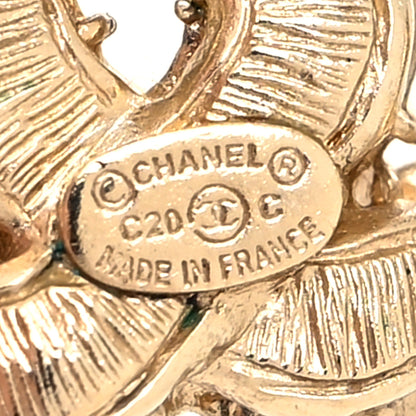 Chanel Crystal CC Earrings Gold 4 of 5