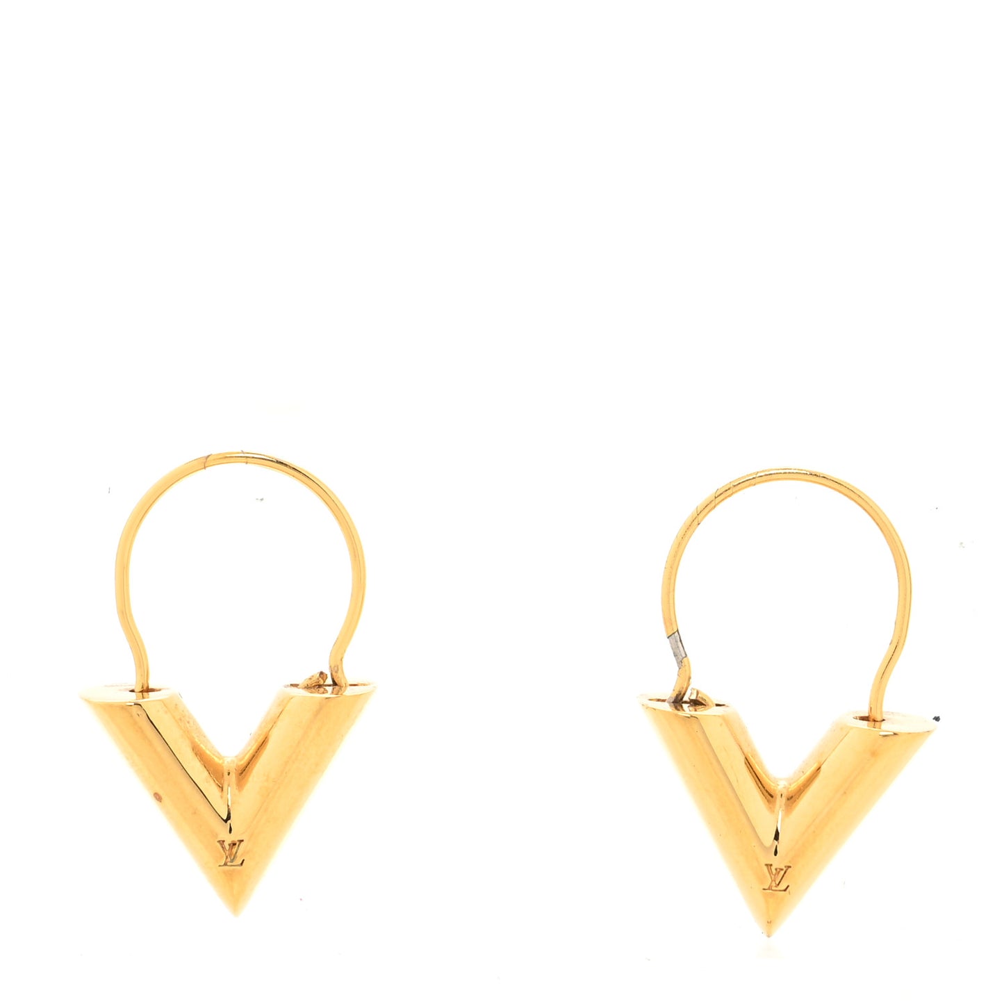 Brass Essential V Hoop Earrings Gold