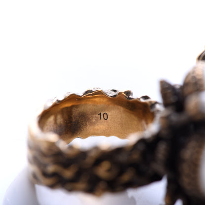 Gucci Metal Pearl Ring 5.25 Aged Gold 6 of 7