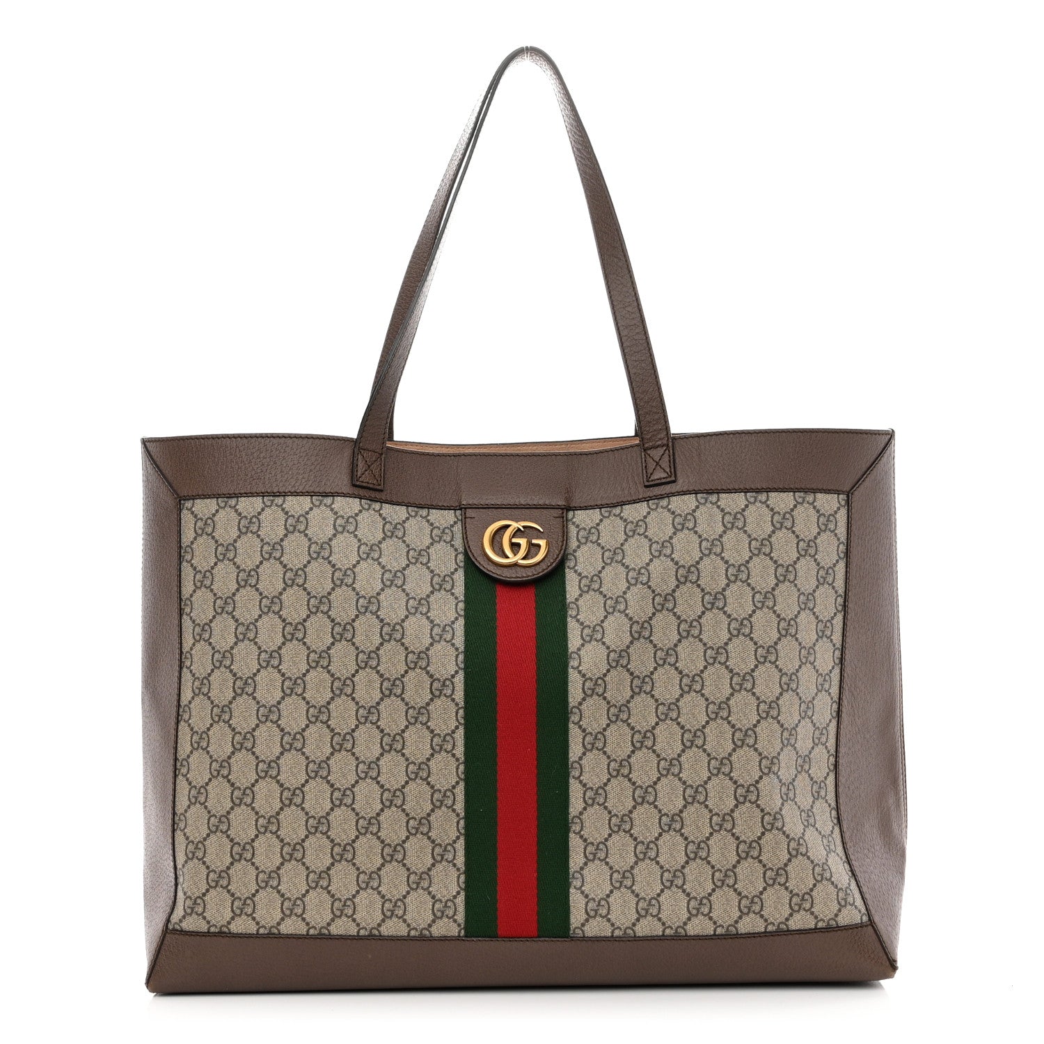 Gucci GG Supreme Monogram Web Ophidia Tote Brown 3 of 11